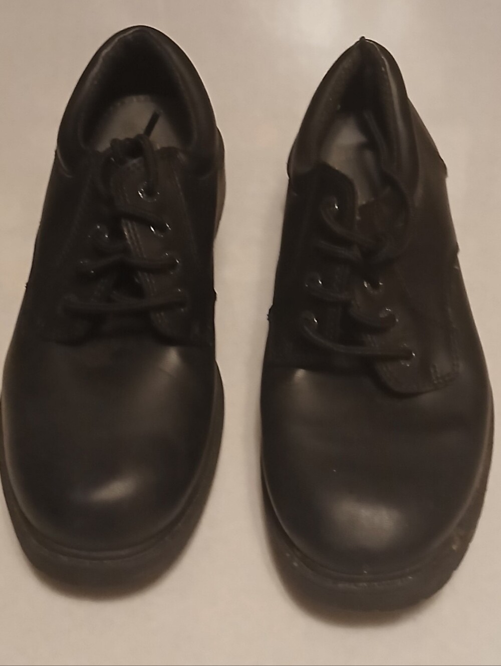 Brahma Black Leather Derby Lace-Up Shoes With steel toes.